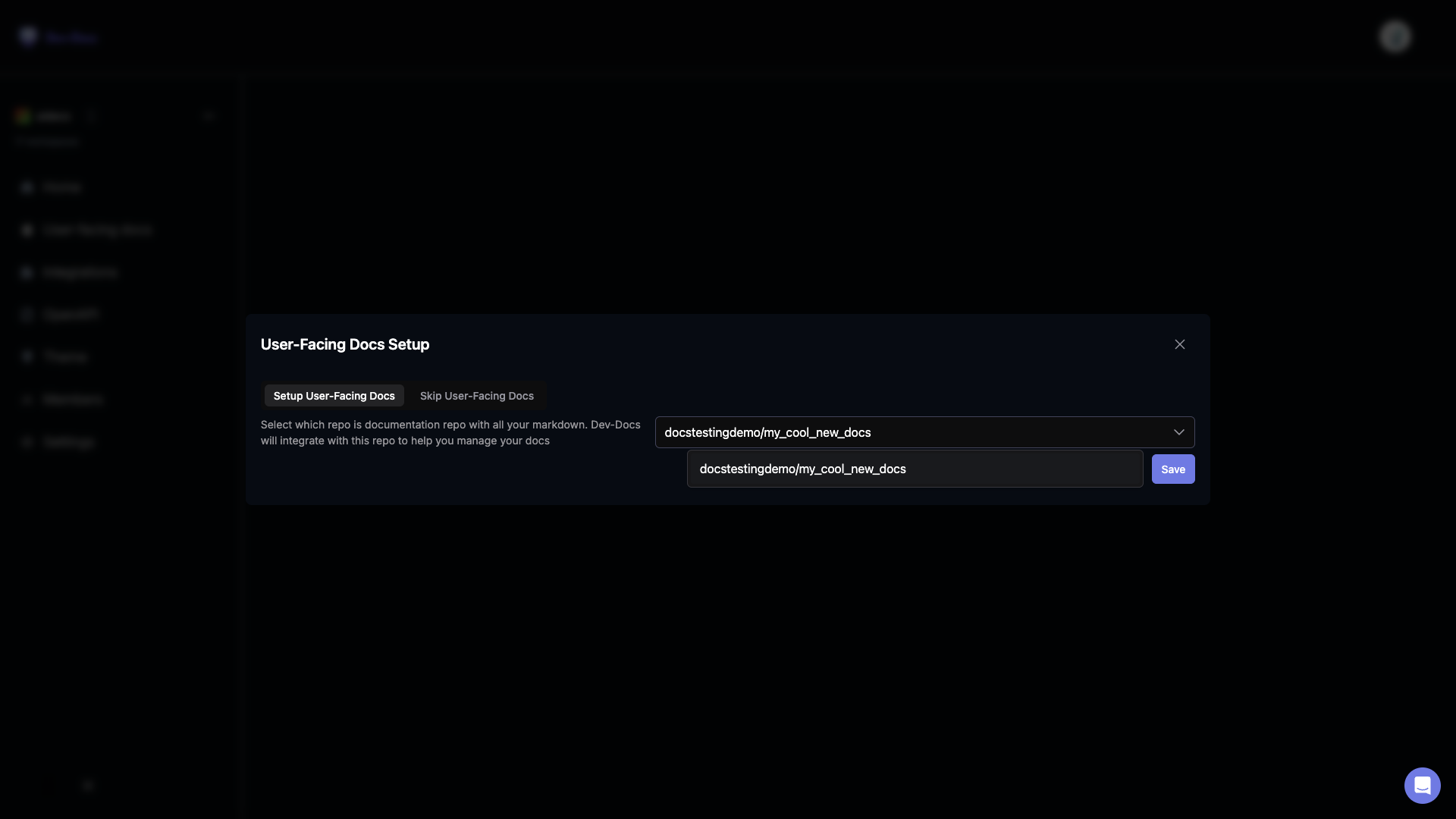 Set documentation repo